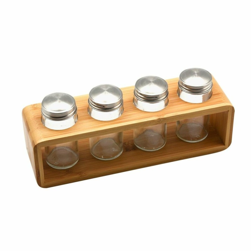 Bamboo Spice Rack Versa 33 x 2,5 x 18 cm |  Spice and sauce boats  ...