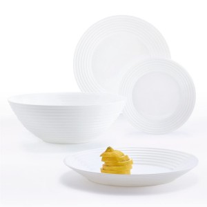 Geschirr-Set Luminarc Harena Weiß Glas 19 Stücke |  Geschirr, Table...