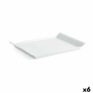 Tablett für Snacks Quid Gastro Fresh 26 x 18 cm aus Keramik Weiß (6...