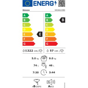 Laveuse - Sécheuse Siemens AG WN34A1V0ES 1400 rpm |  Refrigérateurs...