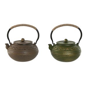 Teapot Home ESPRIT Brown Green Stainless steel Iron 1,3 L (2 Units)...