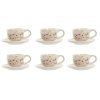 Piece Coffee Cup Set Home ESPRIT Yellow White Pink Lilac Metal Dolomite 180 ml