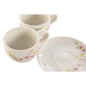 Ensemble de tasses à café Home ESPRIT Jaune Blanc Rose Lila Métal D...