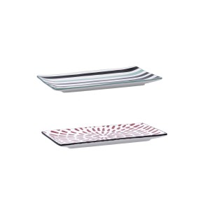 Snack tray Bidasoa Zigzag Multicolour Ceramic Rectangular 20 x 11 c...