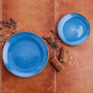 Tableware Quid Vita Blue Ceramic 18 Pieces |  Plates, platters and ...