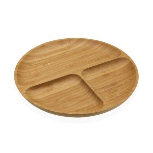 Snack tray Versa Bamboo 25 x 2 x 25 cm |  Plates, platters and tray...
