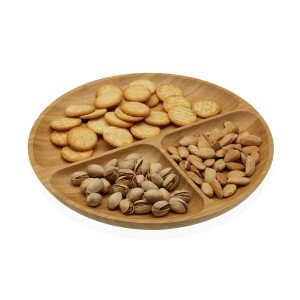 Snack tray Versa Bamboo 25 x 2 x 25 cm |  Plates, platters and tray...