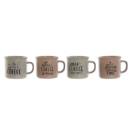 Ensemble de 4 mugs Home ESPRIT Bleu Rose Grès 285 ml 9 x 7 x 8 cm |...