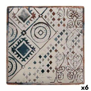 Flat Plate La Mediterránea Grecia Porcelain 24 x 24 x 2 cm (6 Units...