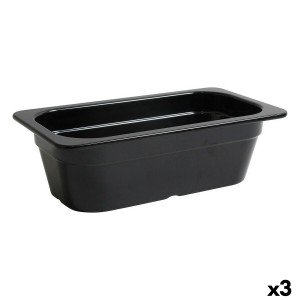 Plat à Gratin Inde Noir 32,5 x 17,6 x 10 cm (3 Unités) |  Assiettes...