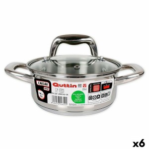 Casserole Quttin 139494 Avec couvercle Acier Ø 16 x 7 cm (6 Unités)...