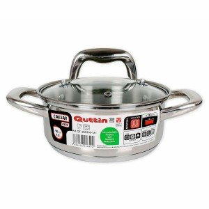 Casserole Quttin 139494 With lid Steel Ø 16 x 7 cm (6 Units) (16 cm...