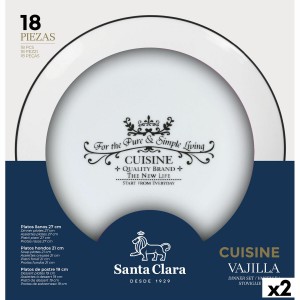 Assiettes Santa Clara Cuisine Porcelaine Ronde 18 Pièces (2 Unités)...