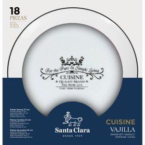 Geschirr Santa Clara Cuisine Porzellan kreisförmig 18 Stücke (2 Stü...
