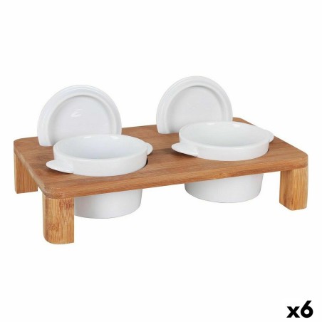 Satz für Appetithäppchen Inde Bambus Porzellan 29 x 18 x 6 cm Kochtopf x 2 (6 Stück)