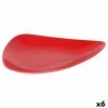 Flat Plate Inde Red 31 x 25 x 4 cm (6 Units) |  Plates, platters an...