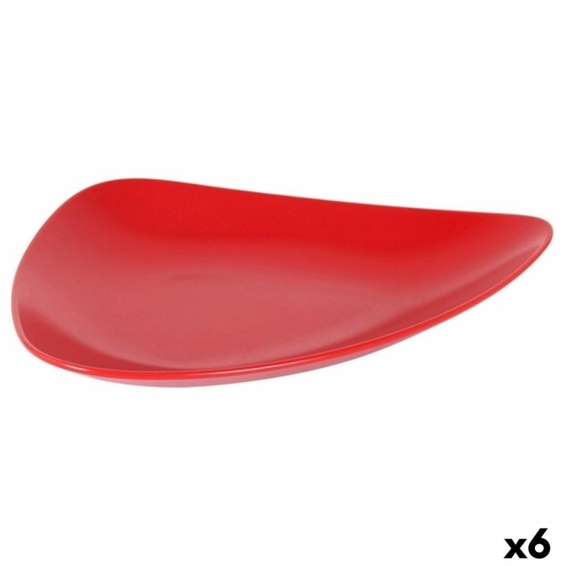 Flat Plate Inde Red 31 x 25 x 4 cm (6 Units) |  Plates, platters an...