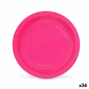 Plate set Algon Disposable Cardboard Fuchsia 20 x 20 x 1,5 cm (36 U...