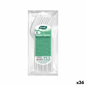 Ensemble de Fourchettes Algon Réutilisable Blanc 36 Unités 18 cm | ...