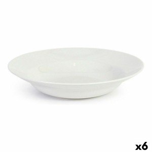 Pasta Dish La Mediterránea Bari Stoneware White (6 Units) |  Plates...
