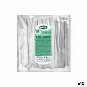 Ensemble de Couteaux Algon Réutilisable Blanc 10 Unités 19,6 cm |  ...