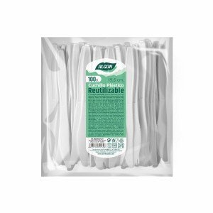 Ensemble de Couteaux Algon Réutilisable Blanc 10 Unités 19,6 cm |  ...