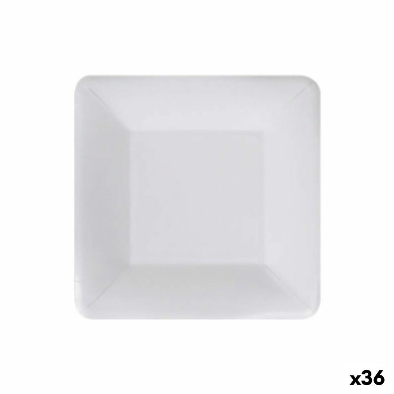 Plate set Algon Disposable White Cardboard 18 cm (36 Units) |  Plat...