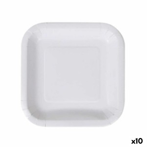 Geschirr-Set Algon Einwegartikel Weiß Pappe 20 cm (10 Stück) |  Ges...