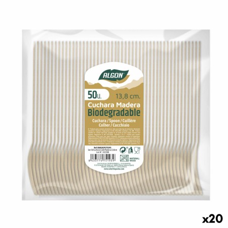 Löffel-Set Algon Nachtisch Holz 20 Stück 14 x 3 x 0,2 cm |  Messer ...