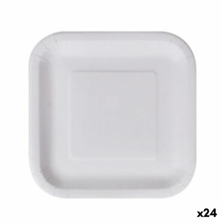 Geschirr-Set Algon Einwegartikel Weiß Pappe karriert 23 cm (24 Stüc...