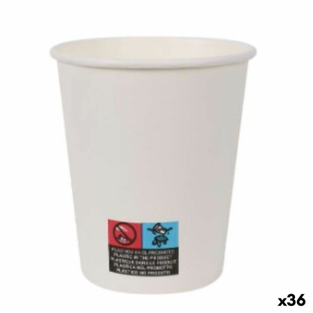 Set of glasses Algon Cardboard Disposable White 200 ml 36 Units (25...