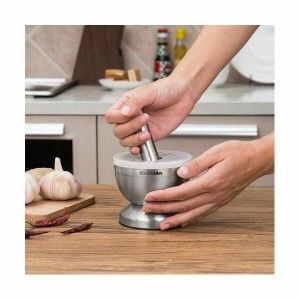 Mortier de cuisine Quttin Acier inoxydable Acier 9,8 x 8,2 cm Antid...