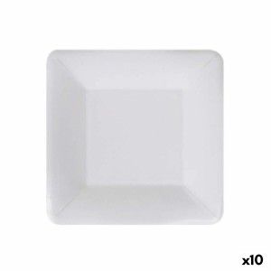 Geschirr-Set Algon Einwegartikel Weiß Pappe karriert 18 cm (10 Stüc...
