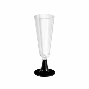 Verres à champagne réutilisables Algon Noir 24 Unités 150 ml (4 Piè...