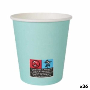 Gläserset Algon Pappe Einwegartikel Aquamarin 36 Stück 200 ml (24 S...