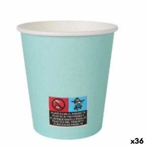 Gläserset Algon Pappe Einwegartikel Aquamarin 36 Stück 200 ml (24 S...