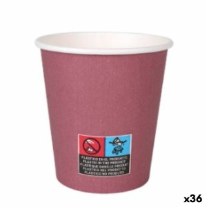 Gläserset Algon Pappe Einwegartikel Burgunderrot 36 Stück 200 ml (2...