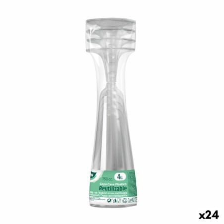 Mehrweg-Sektgläser Algon Durchsichtig 24 Stück 150 ml (4 Stücke) | ...