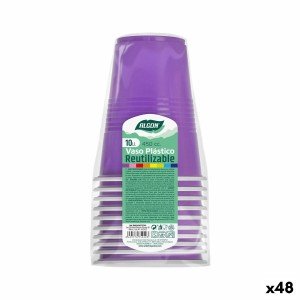 Set of reusable glasses Algon Fuchsia 48 Units 450 ml (10 Pieces) |...