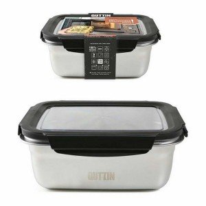 Hermetic Lunch Box Quttin Rectangular Stainless steel Silver Steel ...