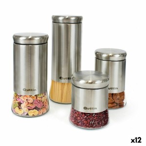 Gefäß Quttin Stahl Glas 11,5 x 11,5 x 23,5 cm (12 Stück) (1700 ml) ...