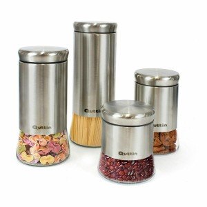 Gefäß Quttin Stahl Glas 11,5 x 11,5 x 23,5 cm (12 Stück) (1700 ml) ...