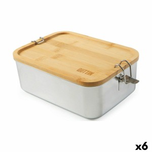 Lunchbox Quttin Bambus Edelstahl rechteckig (6 Stück) |  Brotdosen,...