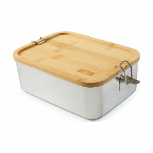 Lunchbox Quttin Bambus Edelstahl rechteckig (6 Stück) |  Brotdosen,...