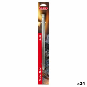 Barbecue Skewer Set Algon Metal 6 Pieces (24 Units) (35 x 2,5 mm) |...