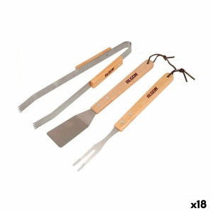 Barbecue utensils Algon Wood 18 Units (3 Pieces) |  Barbecues and A...