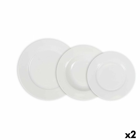 Dinnerware Set La Mediterránea Aneto White Circular 12 Pieces (2 Un...
