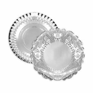 Plateau apéritif Algon Argenté Ronde 23 x 23 x 1,5 cm (48 Unités) |...