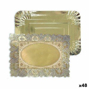 Snack tray Algon Golden Rectangular 23 x 29,5 x 1 cm (48 Units) |  ...