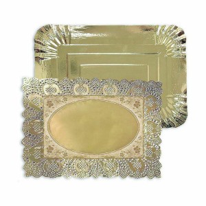 Tablett für Snacks Algon Gold rechteckig 23 x 29,5 x 1 cm (48 Stück...
